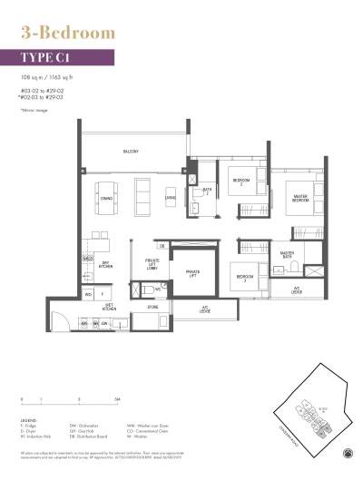 Pullman Residences 3 Bedroom Type C1